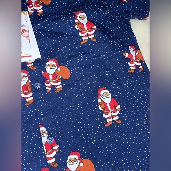 Cactus Boys Joy to the world santa button up sz med(9/10) - Picture 3 of 4